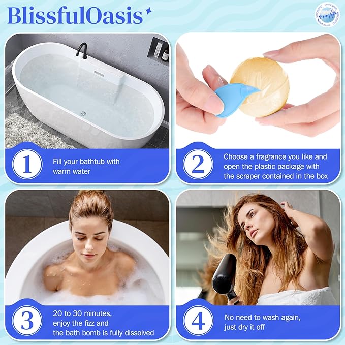 Bath Bombs Set, 24 Pcs Shower Bombs with 6 Refreshing Scents, Perfect for Moisturizing & Relaxing, Ideal for Birthday, Mother's Day, Valentine's Day Present Giving, Presents for Women