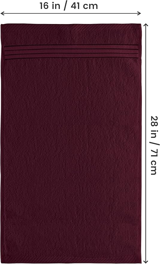 Utopia Towels 6 Piece Premium Hand Towels Set, 16 by 28 inches, 100% Ring Spun Cotton, Lightweight and Highly Absorbent Towels for Bathroom, Travel, Camp, Hotel, and Spa, Burgundy