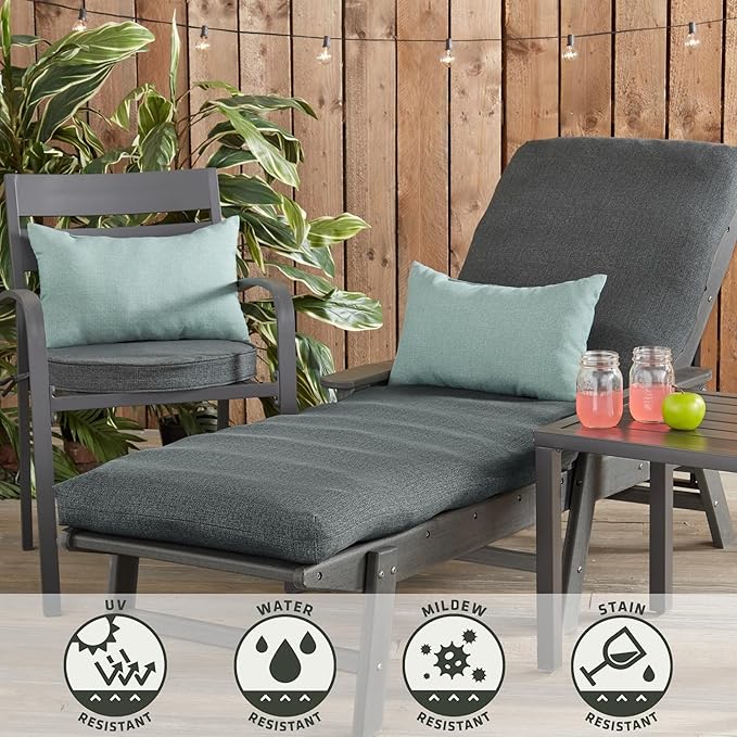 Greendale Home Fashions Outdoor 18-inch Round Reversible Seat Cushion, 2-Pack, Graphite 2 Count