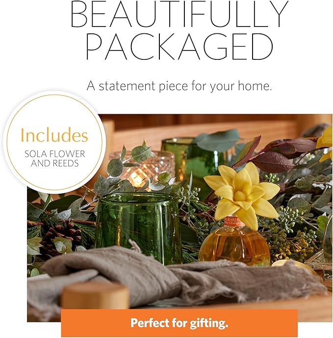 AGRARIA PetiteEssence Flower and Reed Diffuser Set, Hand Crafted Sola Flower Botanical Home Fragrance Diffuser, Scented Oil Reed Diffuser, Flower and Reed Diffuser Gift Set for All Occasions