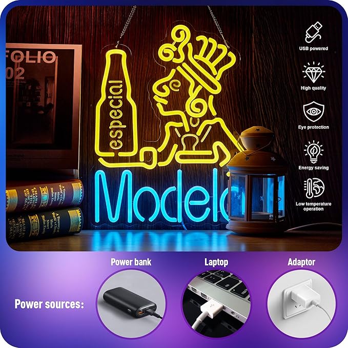Model Neon Sign for Wall Decor Beer Neon Light Up Especial Signs for Man Cave Bar Pub Store Party Aztec Beer LED Lights