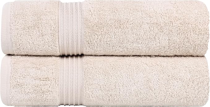Superior Egyptian Cotton Bath Sheet Set, Oversized Towels for Home Bathroom, Master, Guest Bath, Decor Essentials, Quick Dry, Absorbent, Large Body Towel, Spa, Hotel, Resort, Set of 2, Stone
