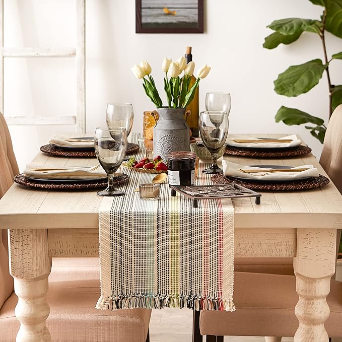 DII Variegated Tabletop Collection, Table Runner, 13x108, Mediterranean
