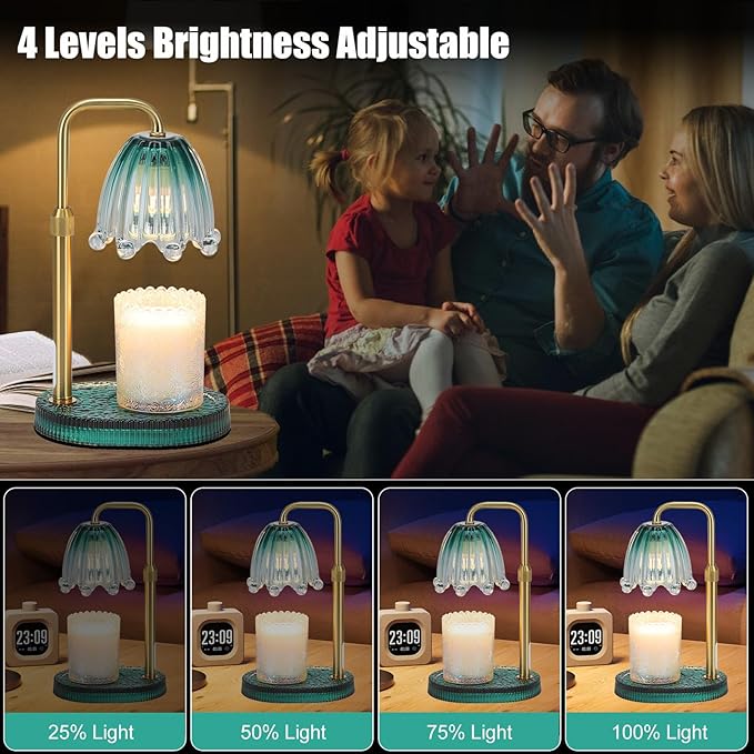 Candle Warmer Lamp with Timer - Electric Wax Melt Warmer with Adjustable Height and Dimmer for Scented Candle Wax, Home Fragrance Décor and House Warming Birthday Gifts for Women Mom