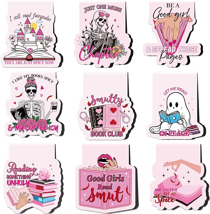 Funny Magnetic Bookmarks for Women: 9 Pcs Cute Magnet Book Marks for Reading, Spicy Fairytale Book Markers Clips, Bookish Gifts for Women Hot Girls Adults