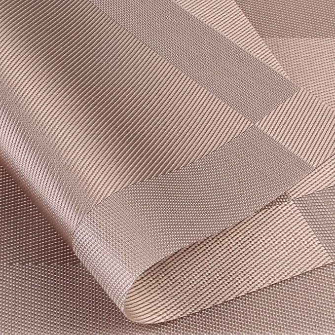 DACHUI Placemats Set of 8, Stylish Woven Place Mats for Dining Table, Washable & Durable PVC Table Mats (Champagne)