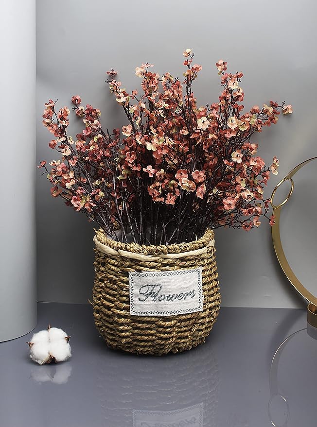 Babys Breath Silk Artificial Flowers Bulk 20pcs for Fall Decor Fake flower bouquet Bulk for Home Kitchen Indoor Bouquet Floral Arrangement Table Centerpieces Party Decor(Beige Brown 20pcs)