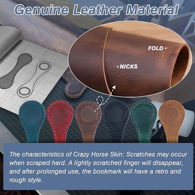 Magnetic Leather Bookmarks,3 PCS Personalized Vintage Bookmarks for Reading Book Accessories Page Markers Convenient Book Mark Clip Gift for Book Lover Readers Men Women Student (Red+Navy blue+Coffee)