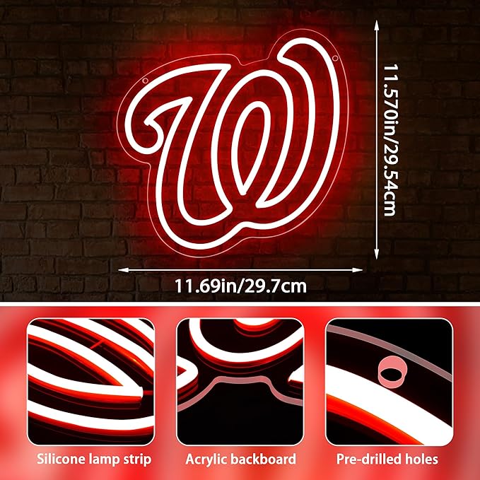 Baseball Neon Sign for Wall Decor Baseball Sport Team LED Neon Light for Man Cave Dormitory Bar Club Birthday Gifts for Sport Fans USB Powered(ZKXD315)