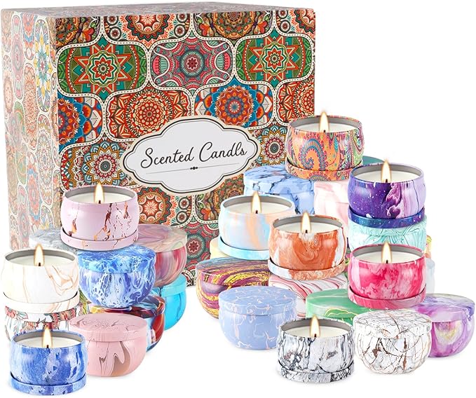 Scented Candles Gift Set for Women, 36 Pack 2.5 Oz Soy Wax Aromatherapy Candles for Home Scented, Perfect for Birthday, Christmas, Stress Relief, Spa, Bath, and Home Decor, Gift Boxed