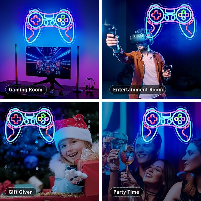 Gamer Neon Sign for Bedroom Decor -Game Controller for Game Room Decoration,USB Lights Led Gaming Neon for Teen Boy Room Decor -Best Gamer Gifts for Boys Kids (16.5 * 11.4in)