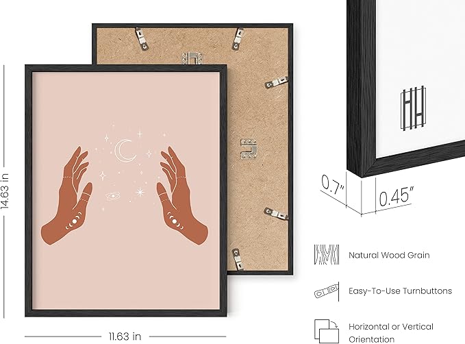HAUS AND HUES Astrology Posters and Celestial Decor - Sun and Moon Art Astrology Wall Decor, Sun Wall at Posters Spiritual Boho Prints Wall Art, Astrology Wall Art Boho Art Prints (Frame Black 11x14)