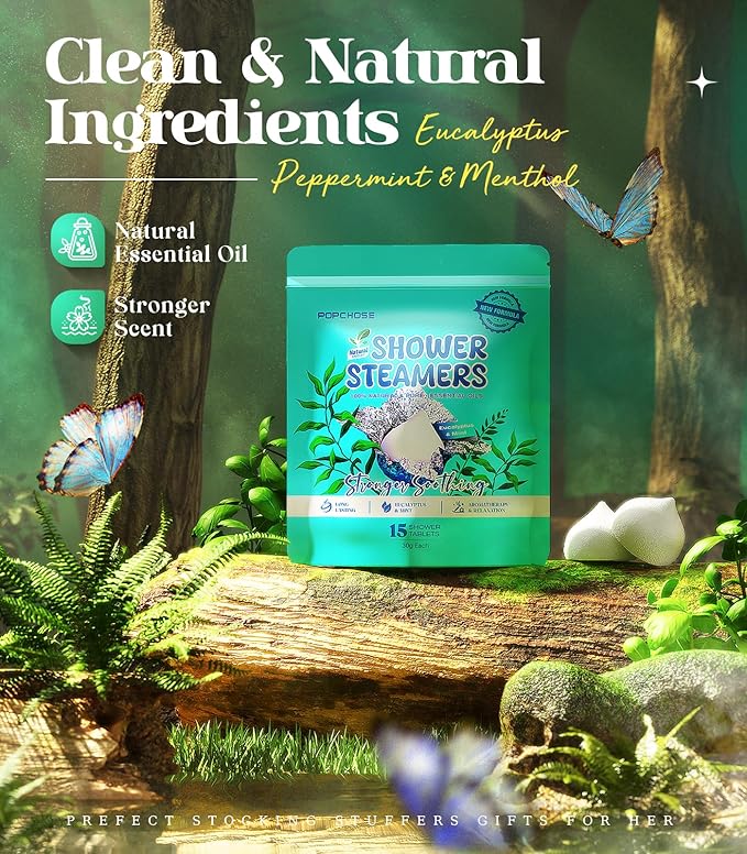 Shower Steamers Aromatherapy - Birthday Gift for Women & Men, Eucalyptus for Shower, Stress Relief & Self Care - Home SPA Gifts, Shower Steamers for Sinus Relief, Quick Relief Nasal Congestion