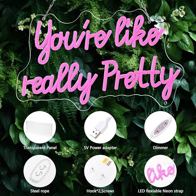 You like really pretty Led Neon Sign 15 * 9 inch, Pink neon lights with USB for Room decor,neon sign for Wall decor,Birthday,light up sign for wedding sign,Bacelorette Party,Bedroom,Gift