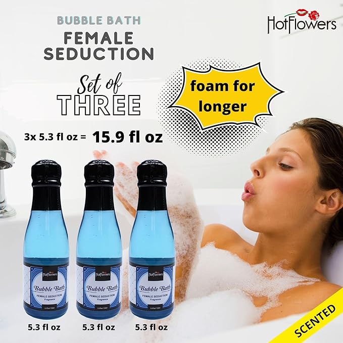 Cotton Scent Bubble Bath – Women and Men Bath Foam Products – Relaxing, Foaming, and Moisturizing Soak – Special Small Champagne-Shaped Pet Bottle (3)