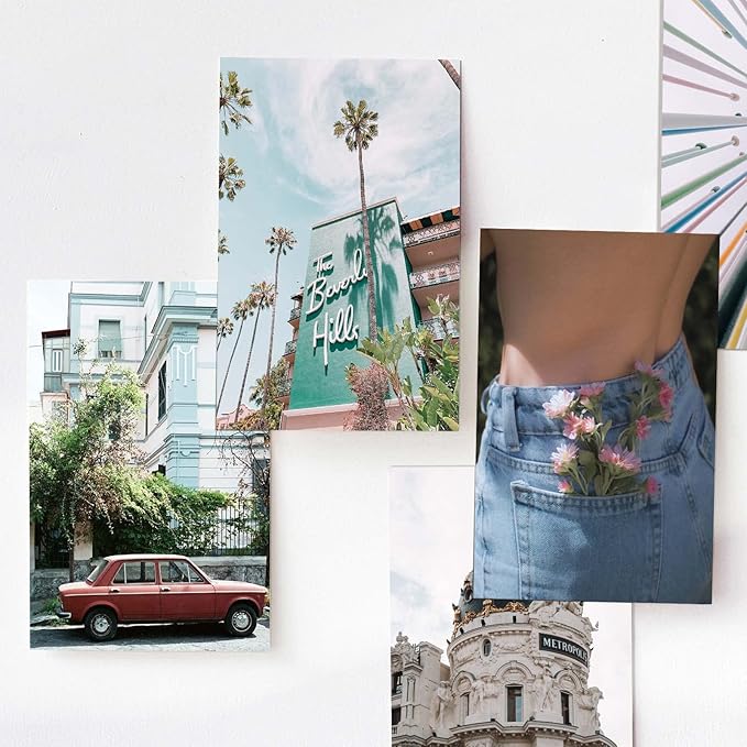 LA MAISON COZY Wall Collage Kit, Teen Posters Art Print, 50PCS 4x6'' Vintage Wall Decor Gift for Teen Girls' Dorm Room