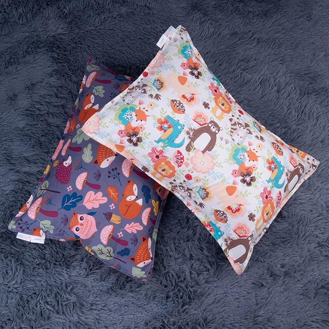 ALVABABY Toddler Pillowcases-Cotton Pillow Cover Fits 13 x 18 or 12x 16 Kids Bedding Pillow 2 Pack Envelope Pillow Covers for Babies Kids Children Boys Girls Sleeping and Travel 2TPW24