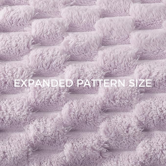 Whale Flotilla Throw Blanket for Couch with Jacquard Pattern, Fuzzy Soft Cozy Exquisite Blankets for All Season, Warm and Fluffy, 50x60 Inch, Lilac