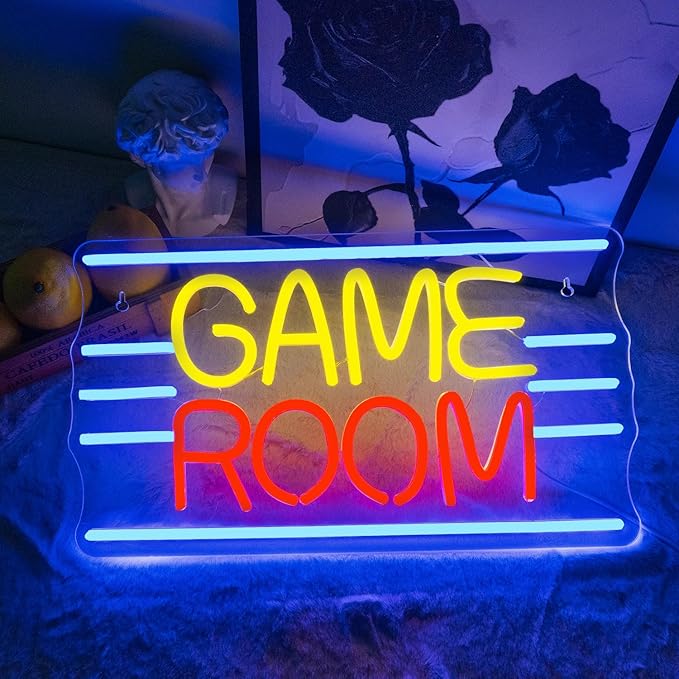 LUCUNSTAR Game Room Neon Sign, Wall Decor Light With Dimmable Switches for Gaming, Play Room