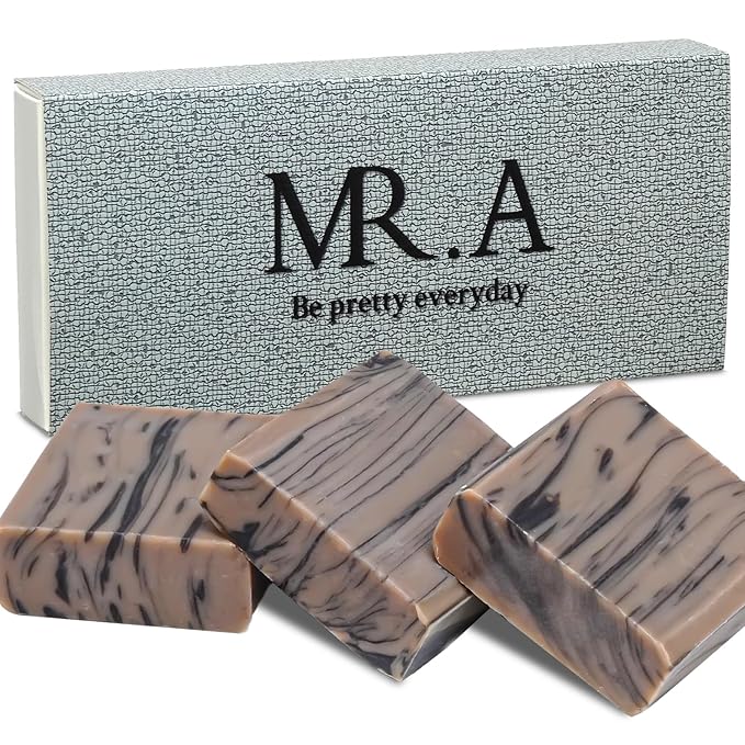 3PCS Natural and Organic Handmade Soap Bar, Handcraft Milk Soap Bar for Face Body Wash, Milk Soap for Women, Men, Kids, Cold processed Bath soap for moisturizing