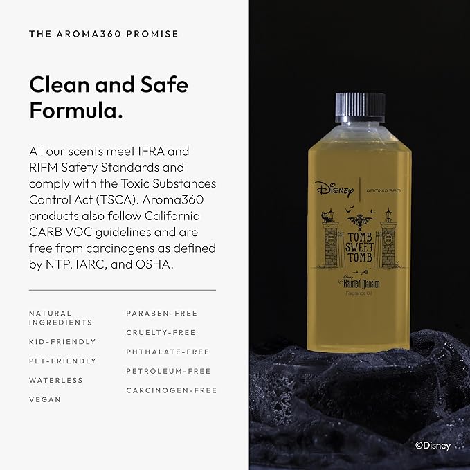 Aroma360|Disney | Tomb Sweet Tomb Oil Blend | Haunted Mansion Inspired Diffuser Oil | Aromatherapy Scent Diffuser Oil | Cinnamon, Tonka and Bergamot 16.9 fl oz, 500 mL