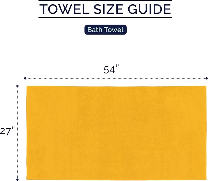 Elegant Comfort Premium Turkish Cotton 2 Pack Bath Towel Set - 27 x 54 inch, Luxurious Hotel Spa Quality 100% Turkish Cotton 2PC Bath Towel Set - Highly Absorbent - Soft Bathroom Towels, Orange