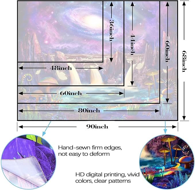 Lunerfex Galaxy Mountain Space Wall Tapestry - Celestial Landscape Wall Hanging for Bedroom and Living Room Decor - 3648 Inches