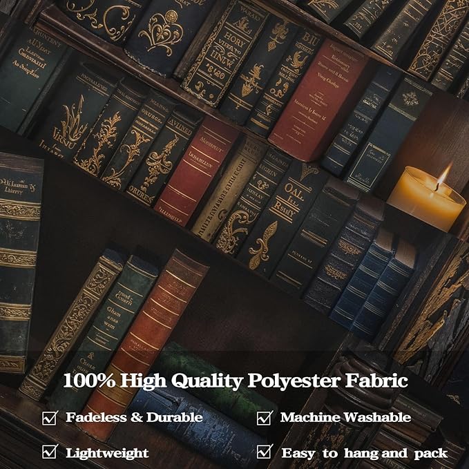 Lunerfex Vintage Bookshelf Library Tapestry Wall Decor Tapestry for Bedroom Art Tapestries Wall Hanging for Bedroom Living Room Bookshelf03 60"x80"