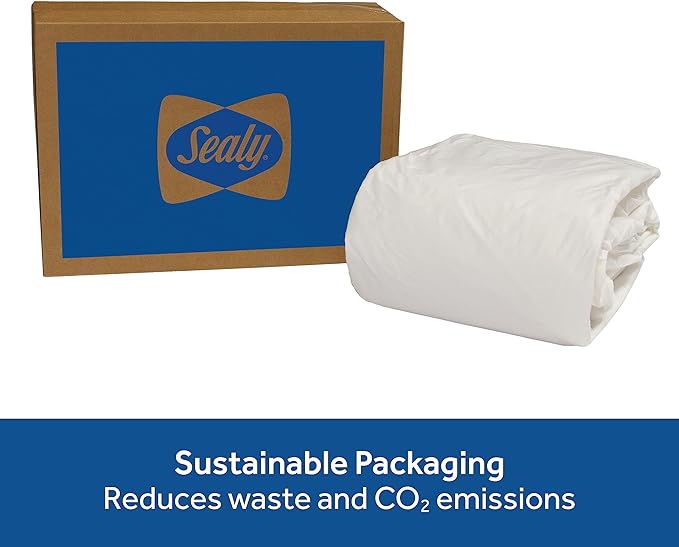 Sealy Spot and Stain Protection Fitted Mattress Protector- King Size Soft Polyester Waterproof Mattress Cover