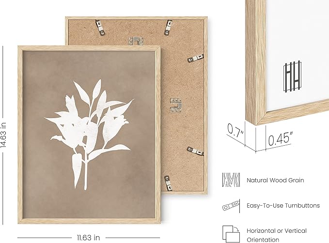 HAUS AND HUES Floral Wall Art - Set of 4 Plant Posters for Wall Vintage Botanical Prints, Flower Pictures for Room Aesthetic, Vintage Art Prints Flower Wall Art (Beige Frame, 11x14)