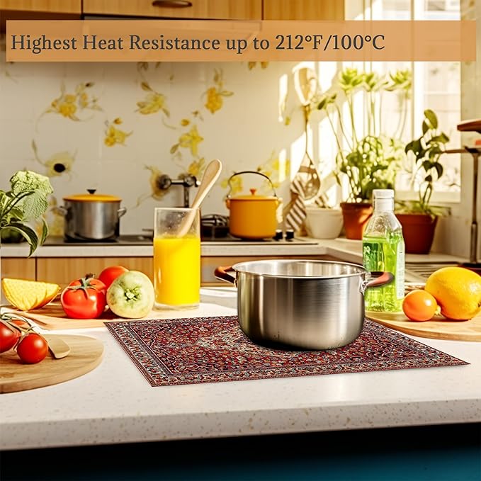 Boho Vintage Ethnic Placemats Set of 6 Washable Table Mats for Kitchen Dining Table,Heat-Resistant Place Mats for Indoor Outdoor Party Holiday Decoration