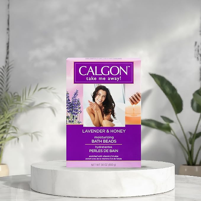 Calgon Ultra-Moisturizing Bath Beads, Lavender & Honey, 30 oz (Pack of 4)