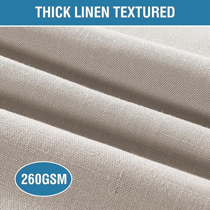 H.VERSAILTEX Linen Placemats Set of 8 Premium Solid Table Placemats for Dining Table Spill-Proof Waterproof Table Mats Heat-Resistant Kitchen Table Mats Washable, 12x18 inches, Taupe