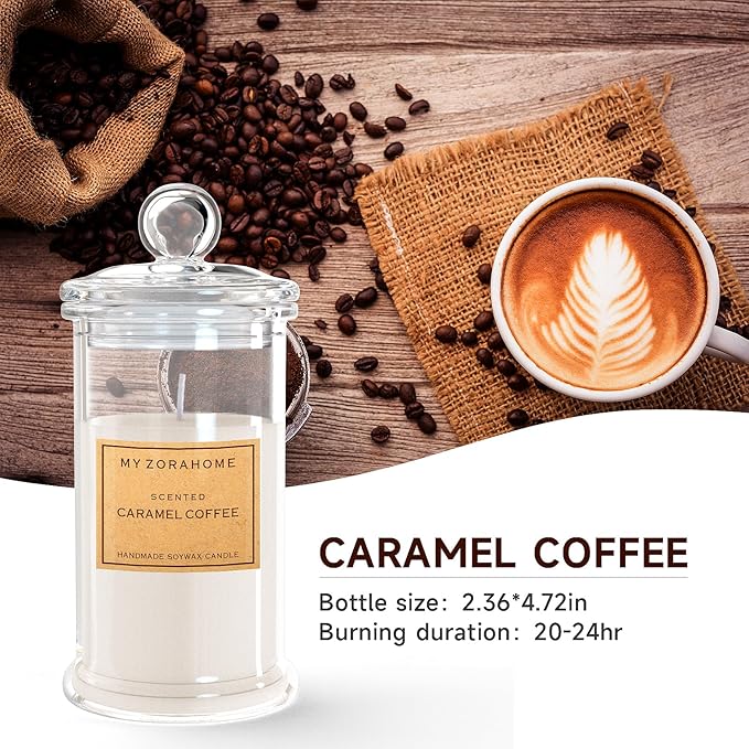 Bottle Shape Soy Wax Caramel Coffee Scented Candle, Aromatherapy Candles for Home Scented or As a Birthday/Holiday Gift for Your Loved(3.5OZ/24Hours Burning)