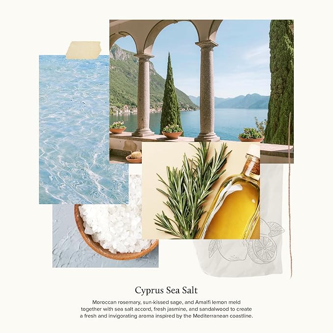 Thymes Cyprus Sea Salt Pura Oil Diffuser Refills – Bundle of 2 Pura Diffuser Refills – Pura Scents with Rosemary, Sage, Lemon & Jasmine – Use in Pura Scent Diffusers for Home (Pack of 2 Pura Refills)