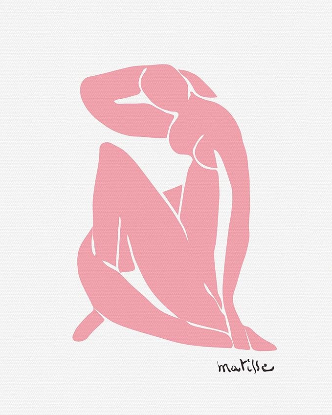 HesenDot Matisse Art wall Décor Set of 3,Unframed Blush & Salmon Pink wall art,Truly Quality Canvas Prints for 11x14in,Art poster decoration for kitchen, bathroom,living room,bedroom