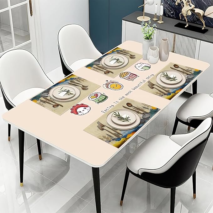 Trees with Mountains Placemats Set of 6 Washable Table Mats for Kitchen Dining Table,Heat-Resistant Place Mats for Indoor Outdoor Party Holiday Decoration(Landscape)