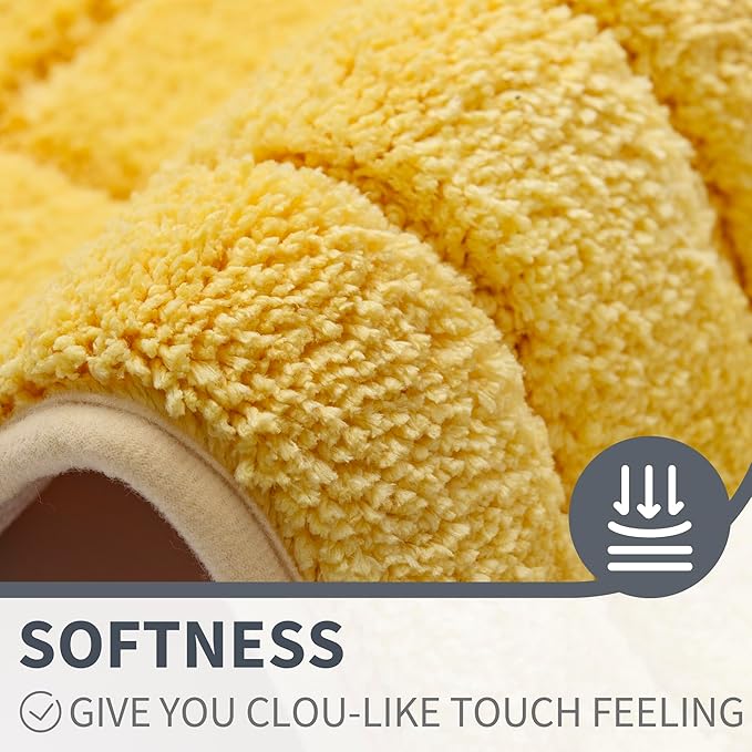 GRANNY SAYS Bathroom Rugs, Soft Bath Mats for Bathroom, Bath Rugs Non Slip Washable Rug, 32" x 20", Water Absorbing Bath Mat, Shaggy Rug Bath Mats for Bath Floor, Yellow