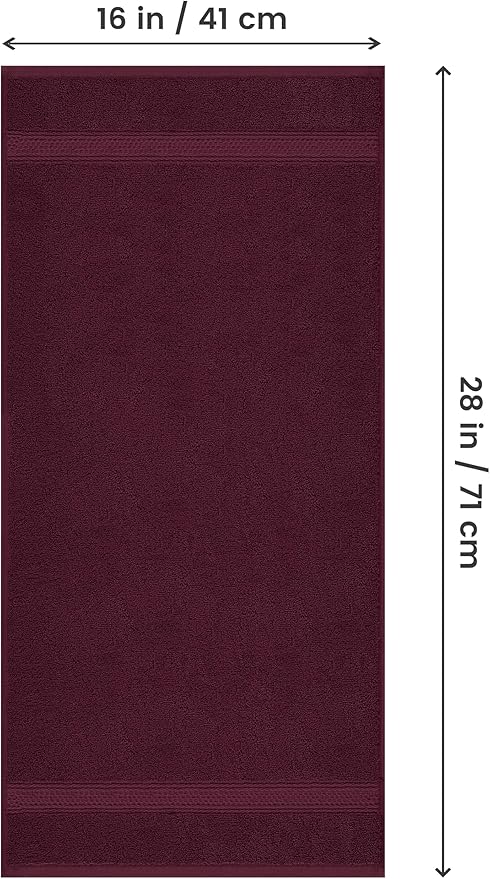Utopia Towels 6 Pack Premium Hand Towels Set, 16 by 28 inches, 100% Ring Spun Cotton, Ultra Soft and Highly Absorbent 600GSM Towels for Bathroom, Gym, Shower, Hotel, and Spa, Burgundy