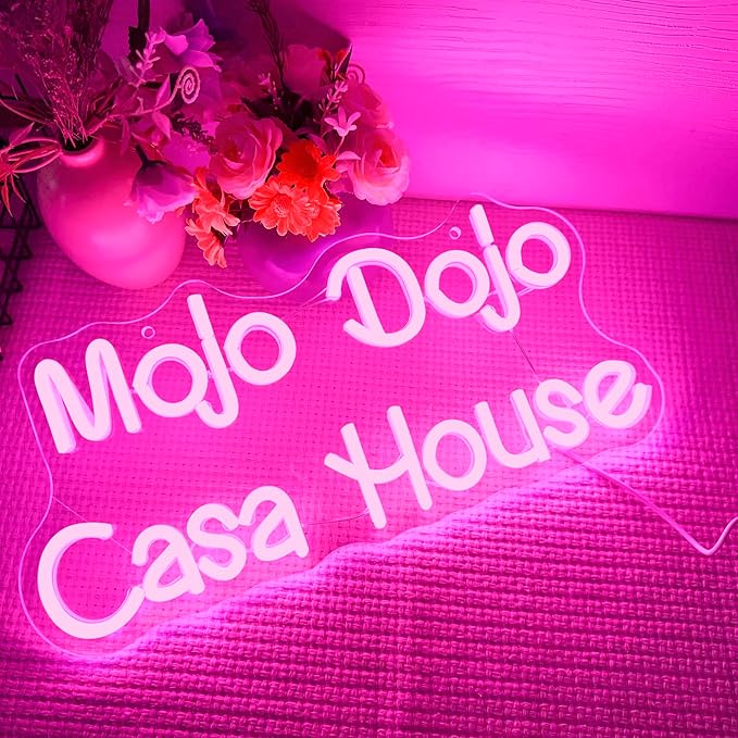 Mojo Dojo Casa House Neon Signs for Wall Decor Dimmable Doll Font Neon Light USB Powered Led Night Light for Girls Room Bedroom Man Cave Party Bar Birthday Gifts(15.7 * 7.5in)