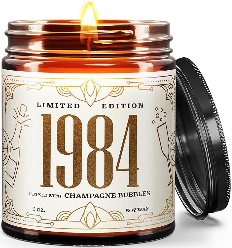 Wax & Wit 40th Birthday Gifts for Women, Birthday Candles - Scented with Champagne Bubbles - 40 Year Old Gift Ideas – 9oz, Soy Wax, 50 Hour Burn, Premium Candle
