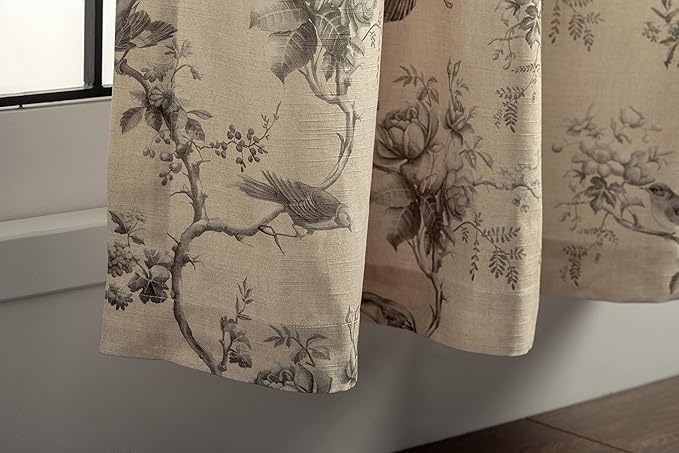 Maison d' Hermine Curtains for Living Room 100% Cotton 124 inch Length One Panel Light Filtering Curtains for Bedroom Windows with Rod and Loop Pockets Drapes (Turin, 50" W x 124" L)