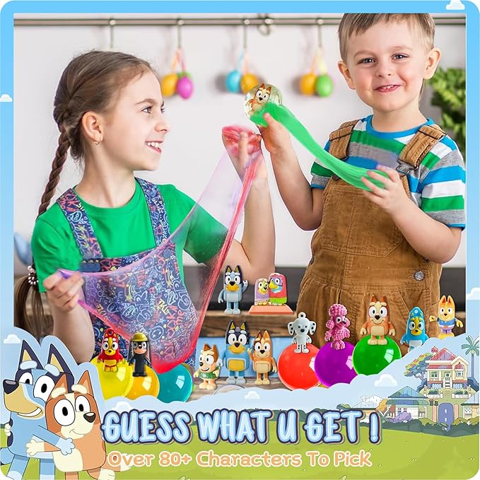 Bath Slime Kids Soap Bath Toy, Blue Heelers Bath Bombs for Kids, Bath Bombs with Surprise Inside, Slime Kit Kids Bath Bombs Rich in Natural Essential Oils for Dry Skin Moisturize, Gifts Card for Kids