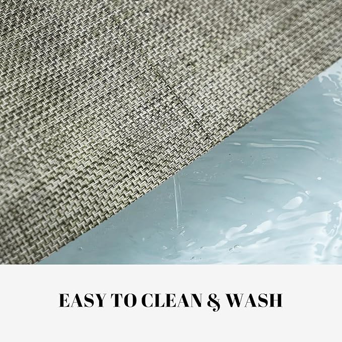 Placemats Set of 8 Vinyl/Plastic Woven Place Mats for Kitchen Table Indoor/Outdoor Washable Placemat Wipeable Dining Table Mats (Brown,8)