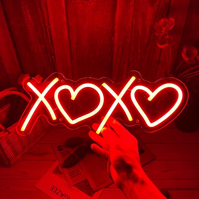 Neon Sign for Wall Decor Bedroom Birthday Party Gift Boyfriend Girlfriend Lover Teens Kids Room USB Operated Led Light Sign,Red 16 x 6.3 Inch