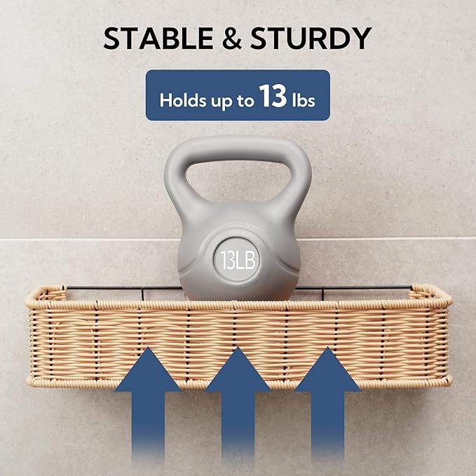GRANNY SAYS Shower Caddy Hanging, 2 Pack Bathroom Shelves for Shower, Waterproof Shower Shelf for Inside Shower, Shower Shelves for Organization and Storage, Wicker Shower Rack for Home Decor, Nature