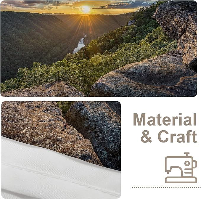 BaoNews Golden Natural Sunset Tapestry,Landscape Virginia Mountain Large Wall Hanging Polyester Tablecloths Tapestry Bedroom Room Living Room Dorm 39.4 x 59.1 Inches