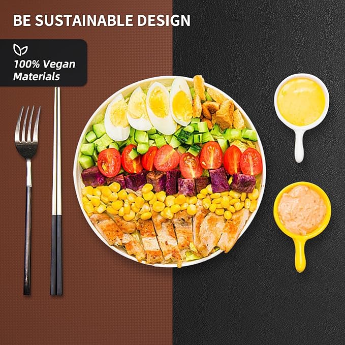 Placemats Set of 8 with Coasters Dual Sided Heat Stain Resistant Place Mats Faux Leather Table Mats Non-Slip Waterproof Oil-Proof Washable Wipeable Table Placemats for Dining Patio Table Kitchen