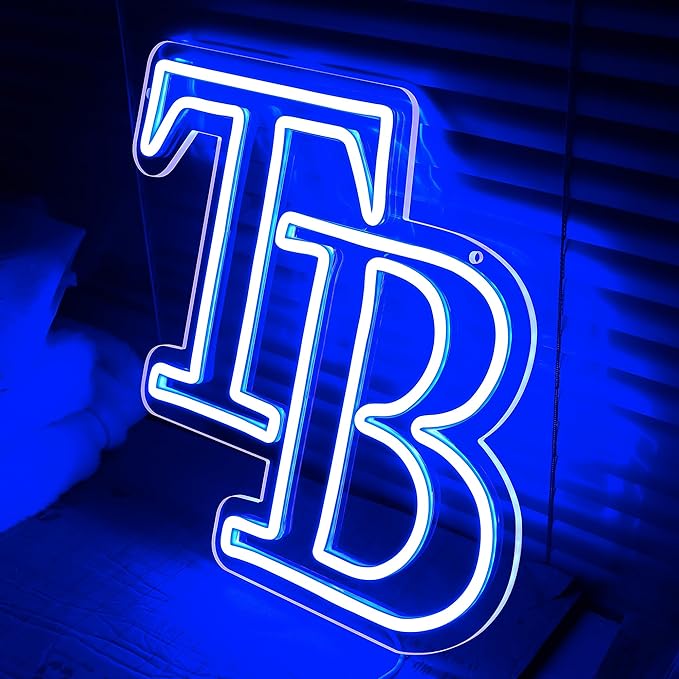 Neon Sign Baseball Team Logo Neon Light Up Sign for Wall Led Sign for Bedroom Gifts for Baseball Fans Neon Sign for Man Cave 5V USB Powered Size 13.3 * 12.6inch(ZYLD139)