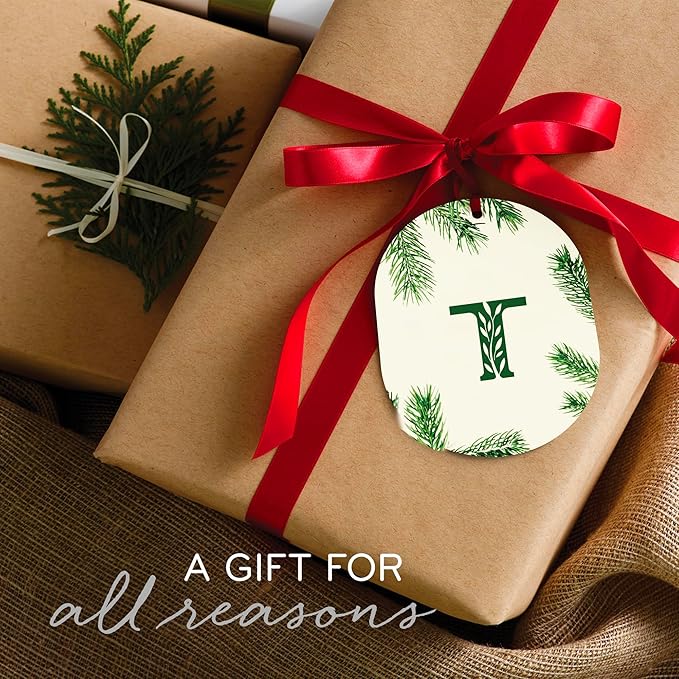 Thymes Frasier Fir Candles - Statement Collection - Silver with Pine Needle Design - Scented Candles for Home Decor - Notes of Siberian Fir Needles, Cedarwood & Sandalwood - Petite (5 oz)